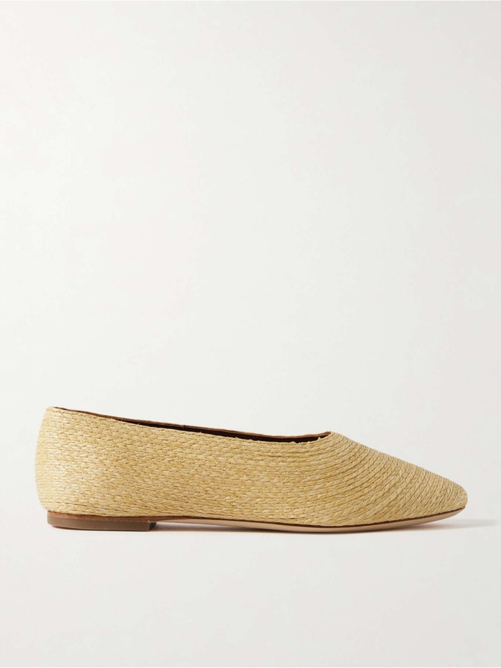 New Staud Alba Raffia Ballet Flats In Beige Sz 8.5